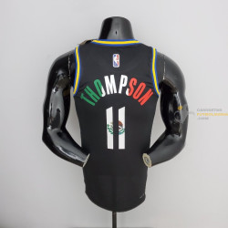 Camiseta NBA Klay Thompson 11 Golden State Warriors 75 Anniversary Mexico Edition Negra 2022
