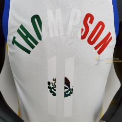 Camiseta NBA Klay Thompson 11 Golden State Warriors 75 Anniversary Mexico Edition Blanca 2022