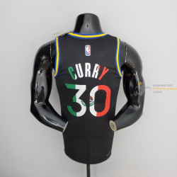 Camiseta NBA Stephen Curry 30 Golden State Warriors 75 Anniversary Mexico Edition Negra 2022