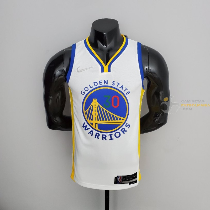 Camiseta NBA Stephen Curry 30 Golden State Warriors 75 Anniversary Mexico Edition Blanca 2022