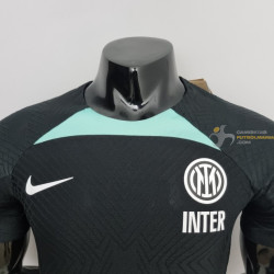 Camiseta Fútbol Inter Milan Negra Entrenamiento Versión Jugador 2022-2023