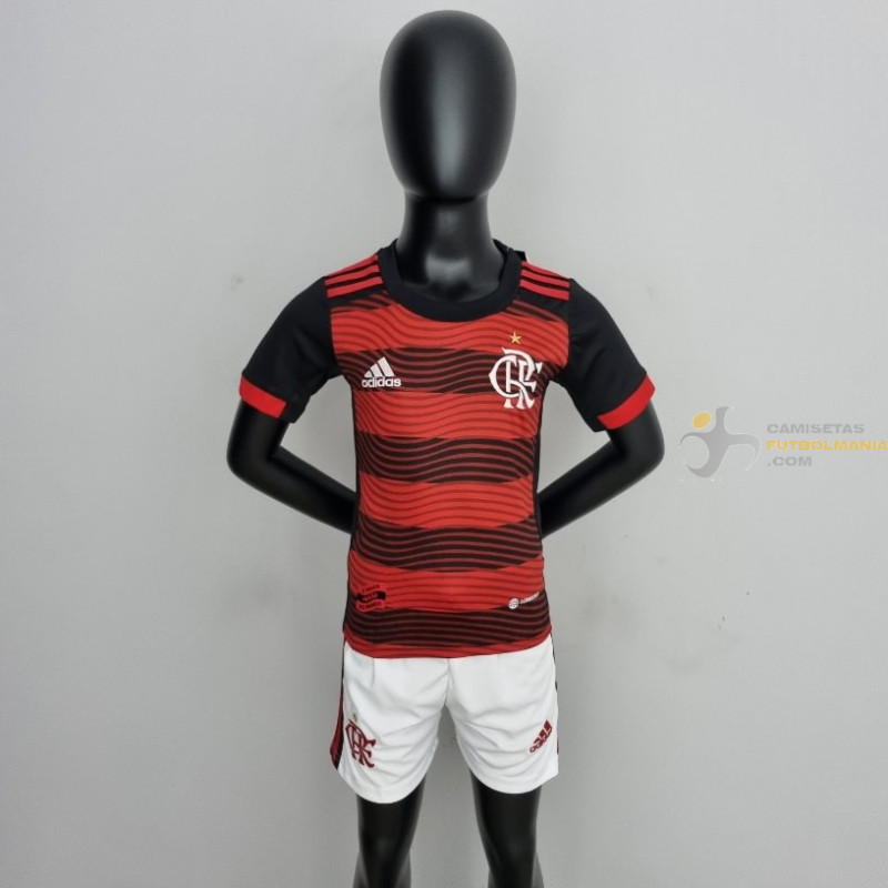 Camiseta y Pantalón Fútbol Niños Flamengo Primera Equipación 2022-2023