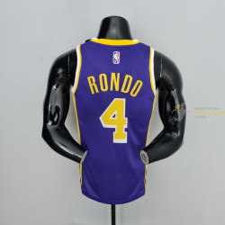 Camiseta NBA Rajon Rondo 4 Los Angeles Lakers 75th Anniversary Versión Air Jordan 2022