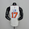 Camiseta NBA Jeremy Lin 17 New York Knicks 75 Anniversary Blanca 2022