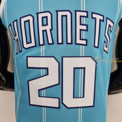 Camiseta NBA Gordon Hayward 20 Charlotte Hornets 75th Anniversary Versión Air Jordan Azul 2022