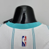 Camiseta NBA LaMelo Ball 1 Charlotte Hornets 75th Anniversary Versión Air Jordan Blanca 2022
