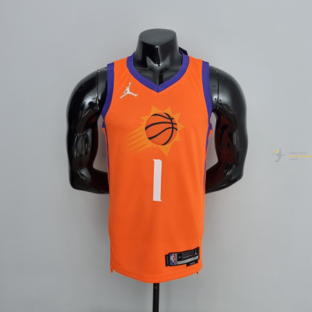 Camiseta NBA Devine Booker 1 Phoenix Suns 75th Anniversary Naranja 2022