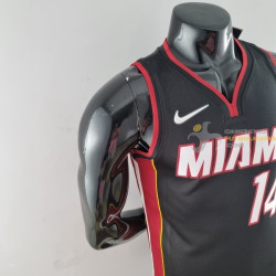 Camiseta NBA Tyler Herro 14 Miami Heat 75th Anniversary Negra 2022