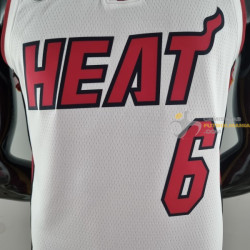 Camiseta NBA Lebron James 6 Miami Heat 75th Anniversary Blanca 2022