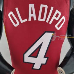 Camiseta NBA Victor Oladipo 4 Miami Heat 75th Anniversary Roja 2022