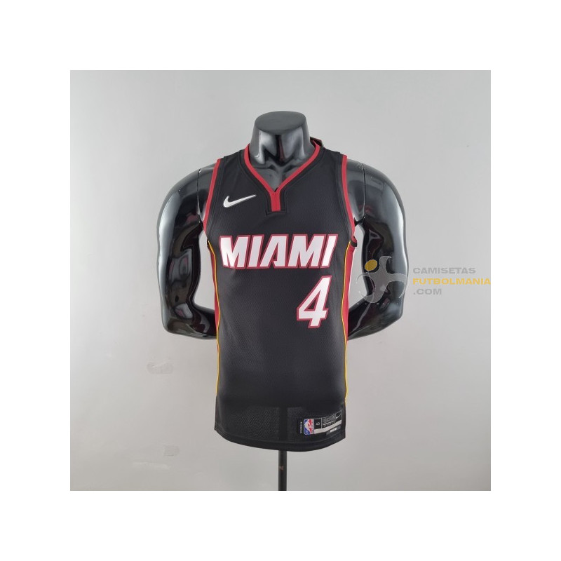 Camiseta NBA Victor Oladipo 4 Miami Heat 75th Anniversary Negra 2022