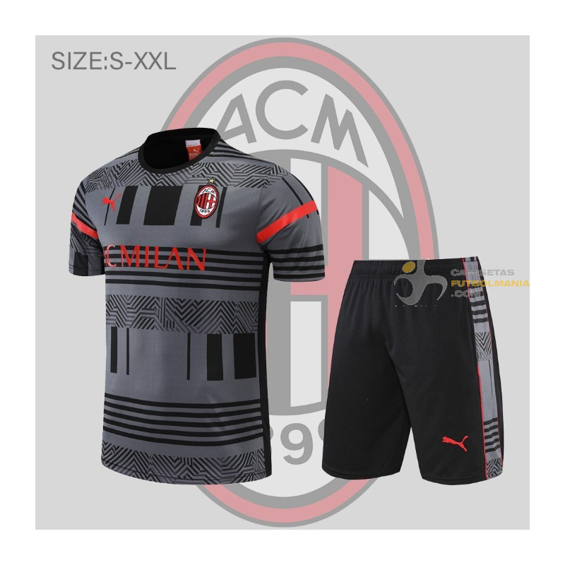 Camiseta y Pantalón Ac Milan Entrenamiento Gris 2022-2023
