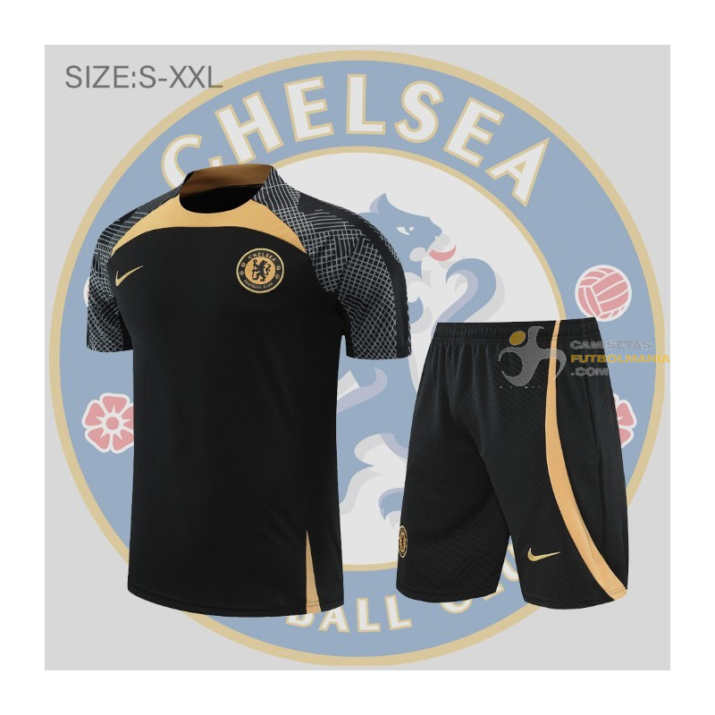 Camiseta y Pantalón Chelsea Entrenamiento Negra 2022-2023