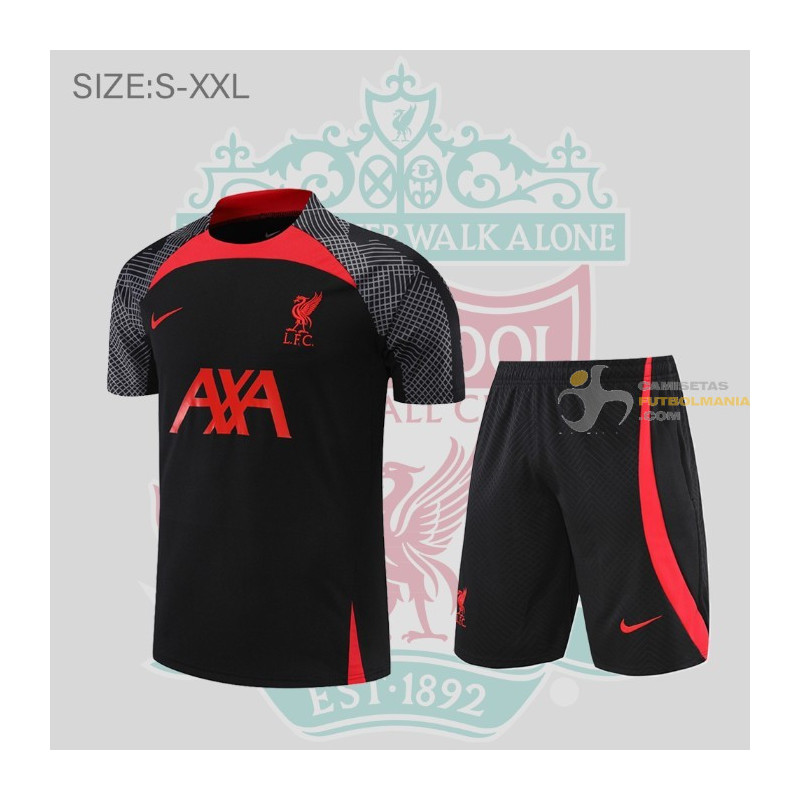 Camiseta y Pantalón Liverpool Entrenamiento Negra 2022-2023
