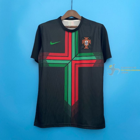 Camiseta Fútbol Portugal Negra 2022