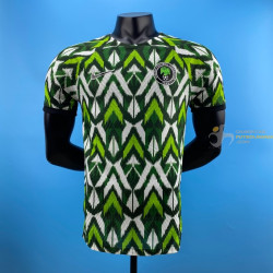 Camiseta Nigeria Versión Jugador Verde Blanca 2022