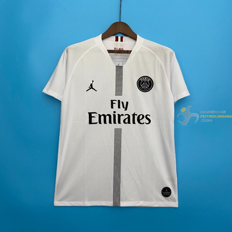 Camiseta Paris Saint-Germain Tercera Equipación Blanca Versión Air Jordan Champions League  2018-2019