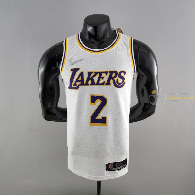 Camiseta NBA Kyrie Irving 2 Los Angeles Lakers Blanca 75th Anniversary Silk Version 2022