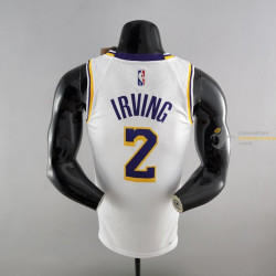 Camiseta NBA Kyrie Irving 2 Los Angeles Lakers Blanca 75th Anniversary Silk Version 2022