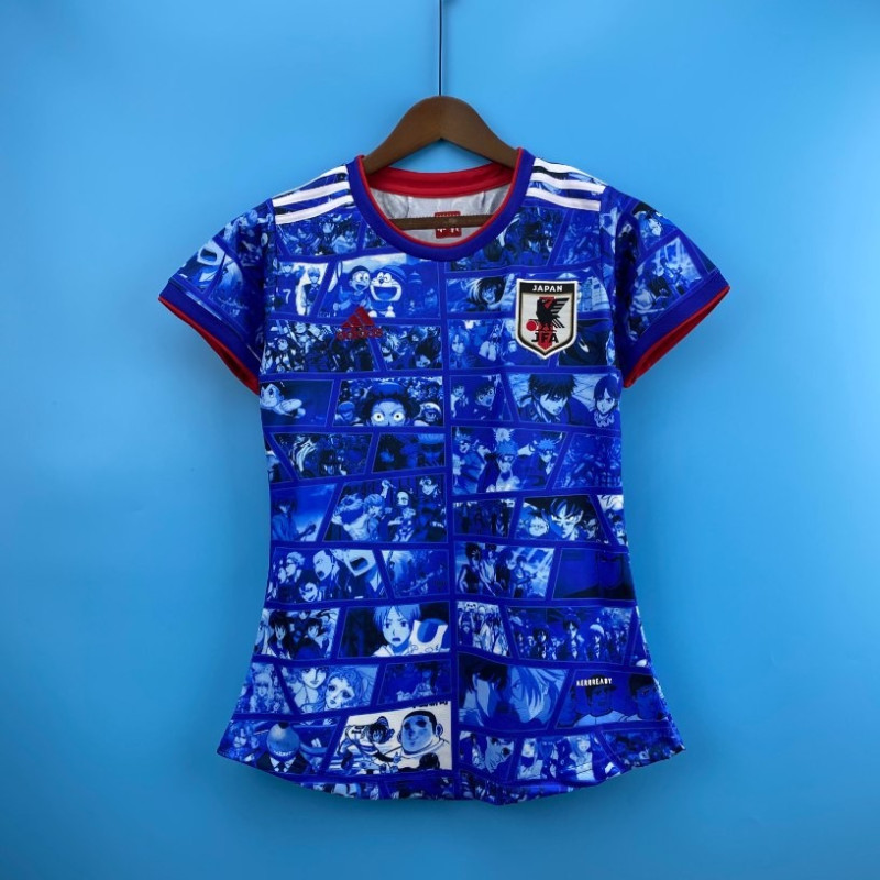 Camiseta Mujer Japón Primera Equipación Especial Edición Conmemorativa Anime Blue 2022