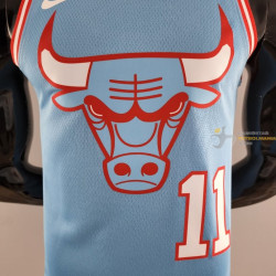 Camiseta NBA DeRozan 11 Chicago Bulls 75th Azul Anniversary 2022