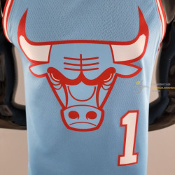Camiseta NBA Derrick Rose 1 Chicago Bulls 75th Azul Anniversary 2022