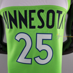 Camiseta NBA Rose 25 Minnesota Timberwolves 75th Anniversary Green 2022
