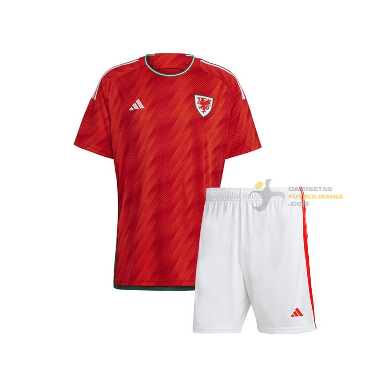 Camiseta y Pantalón Niños Gales Primera Equipación 2022-2023