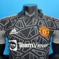 Camiseta Futbol Manchester United Portero Negra Versión Jugador 2022-2023