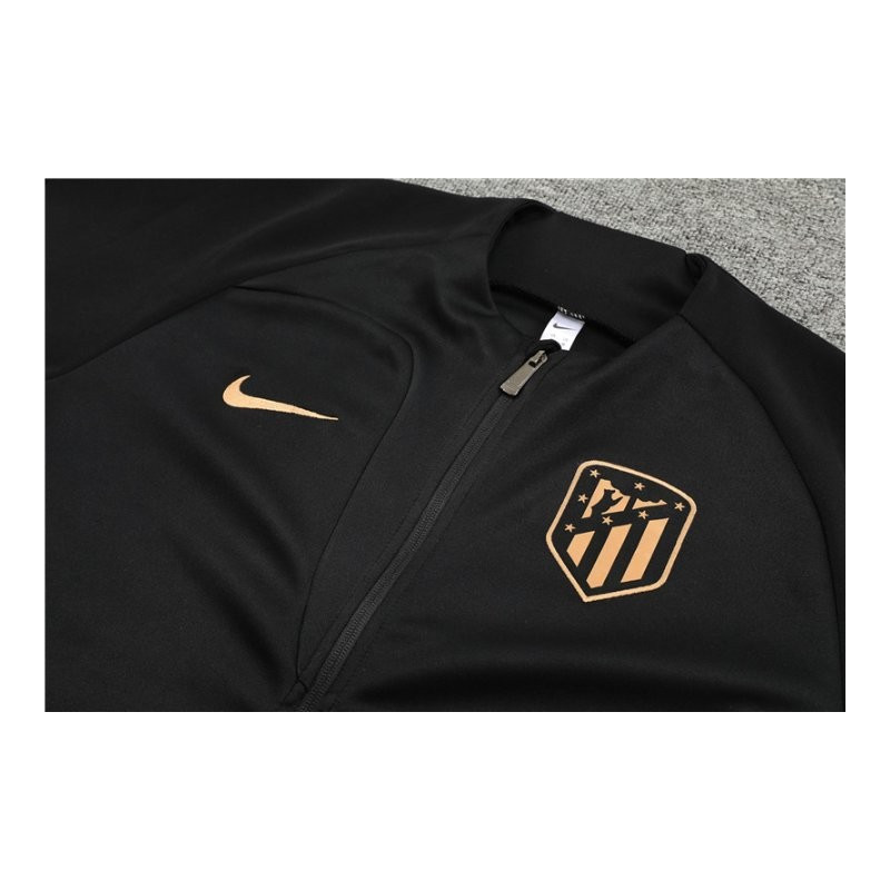 Chandal Atlético de Madrid 2022/2023 Con Capucha Negro -  Camisetasdefutbolshop