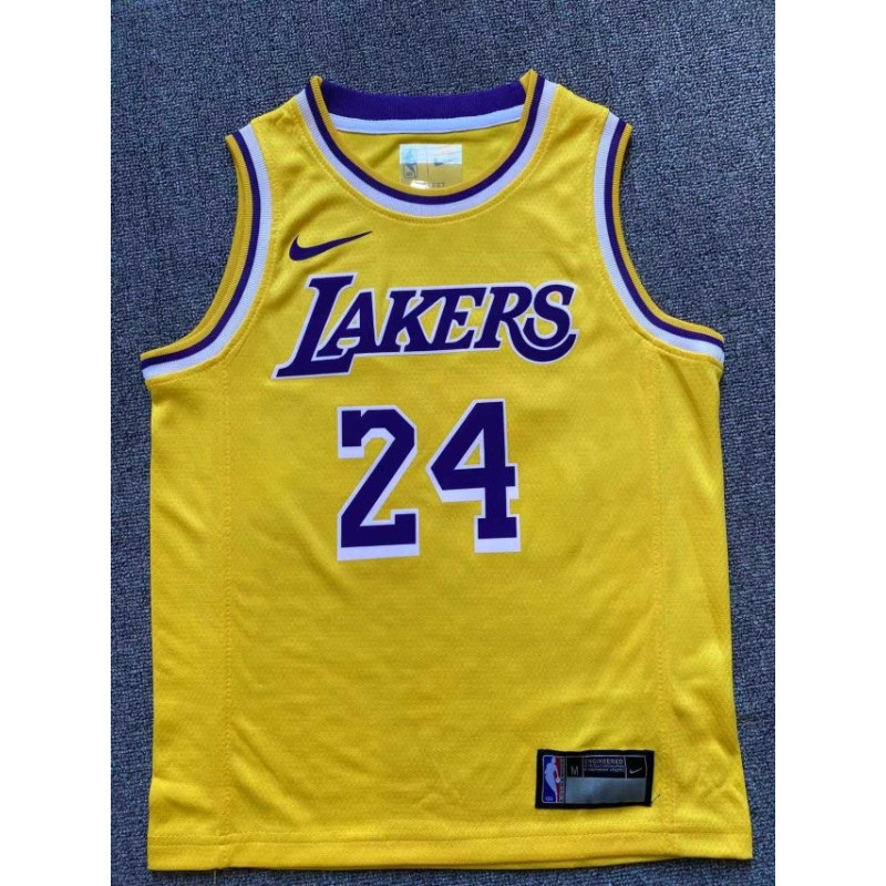 Camiseta NBA Niños Kobe Bryant 24 Los Angeles Lakers Amarilla Retro Clásica