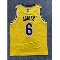 Camiseta NBA Niños Lebron James 6 Los Angeles Lakers Amarilla Retro Clásica