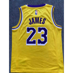 Camiseta NBA Niños Lebron James 23 Los Angeles Lakers Amarilla Retro Clásica