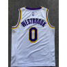 Camiseta NBA Niños Russel Westbrook 0 Los Angeles Lakers Blanca Retro Clásica