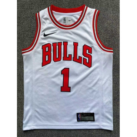 Camiseta NBA Niños Derrick Rose 1 Chicago Bulls Blanca Retro Clásica