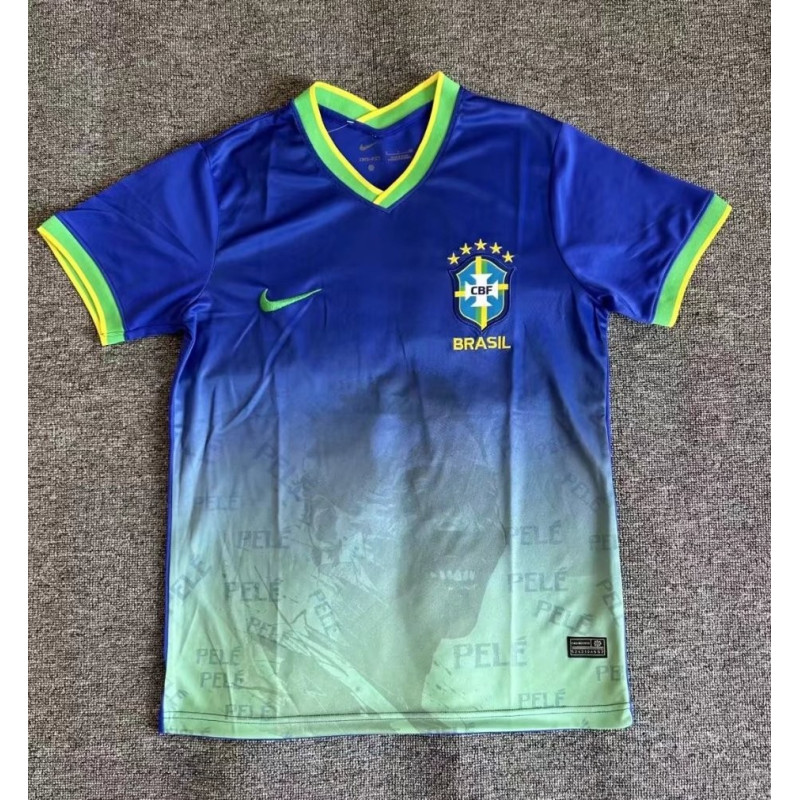 Camiseta Fútbol Brasil Conmemorativa Pelé Azul 2022