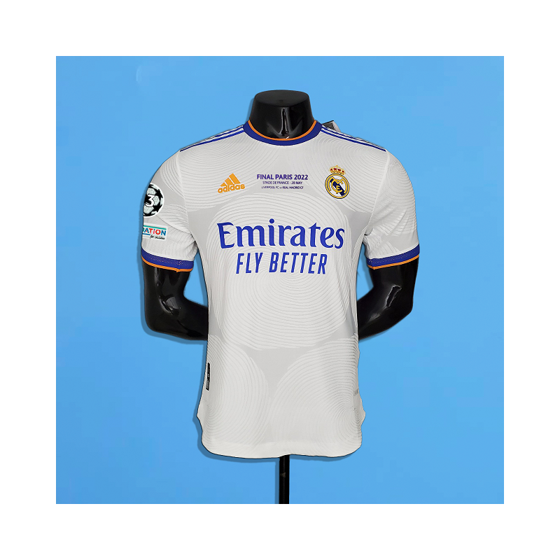 Camiseta Fútbol Real Madrid Primera Equipación Edición Final Champions Versión Jugador 2021-2022