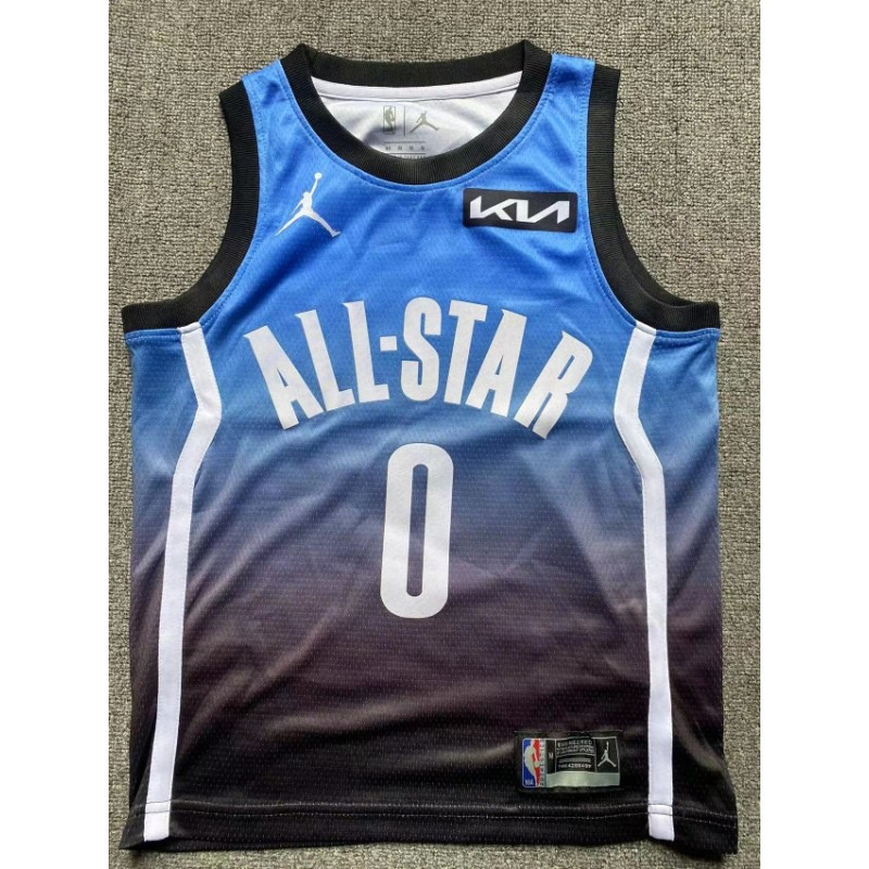 Camiseta NBA Niños All-Star Jayson Tatum 0 Azul Retro Clásica