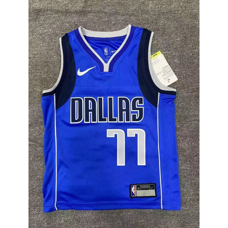 Camiseta NBA Niños Luka Dončić 77 de los Dallas Mavericks Azul Retro Clásica