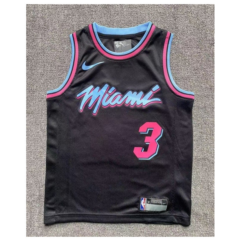 Camiseta NBA Niños Dwyane Wade 3 Miami Heat Retro Clásica