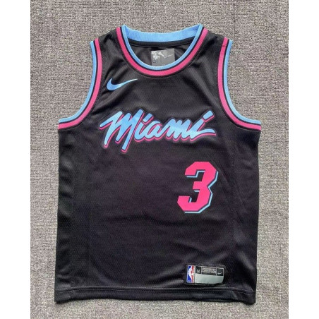 Camiseta NBA Niños Dwyane Wade 3 Miami Heat Retro Clásica