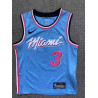 Camiseta NBA Niños Dwyane Wade 3 Miami Heat Azul Claro Retro Clásica