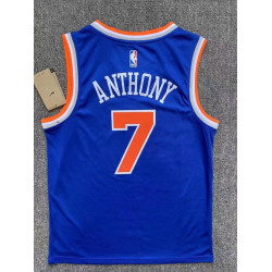 Camiseta NBA Niños Carmelo Anthony 7 New York Knicks Azul Retro Clásica