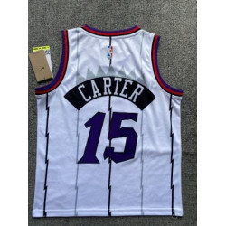 Camiseta NBA Niños Vince Carter 15 Toronto Raptors Blanca Retro Clásica
