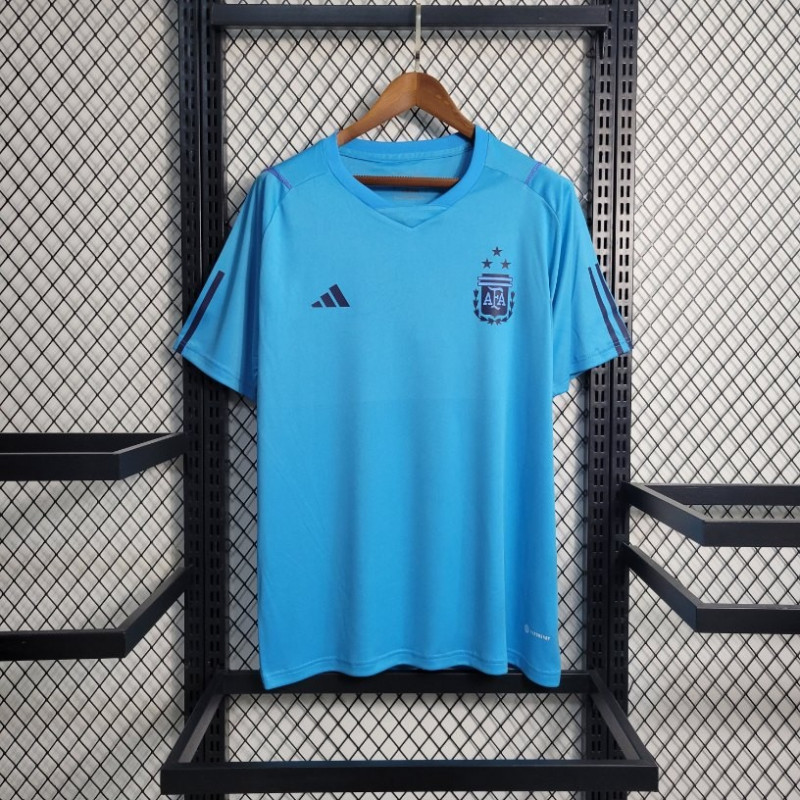 Camiseta Fútbol Argentina Entrenamiento Azul Claro 20232024