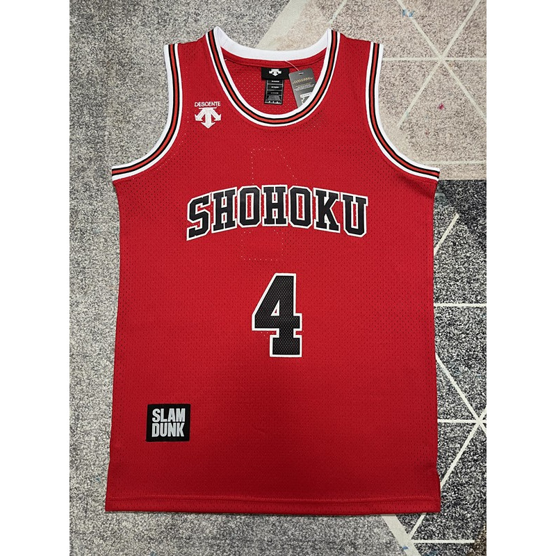 Camiseta Shohoku 4 Slam Dunk Anime Rojo Bordada