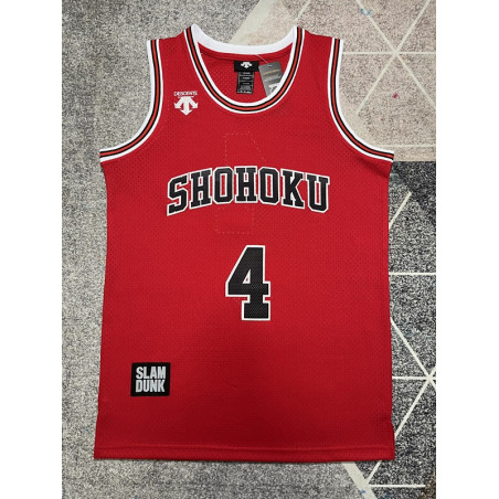 Camiseta Shohoku 4 Slam Dunk Anime Rojo Bordada