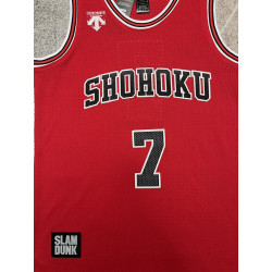 Camiseta Shohoku 7 Slam Dunk Anime Rojo Bordada