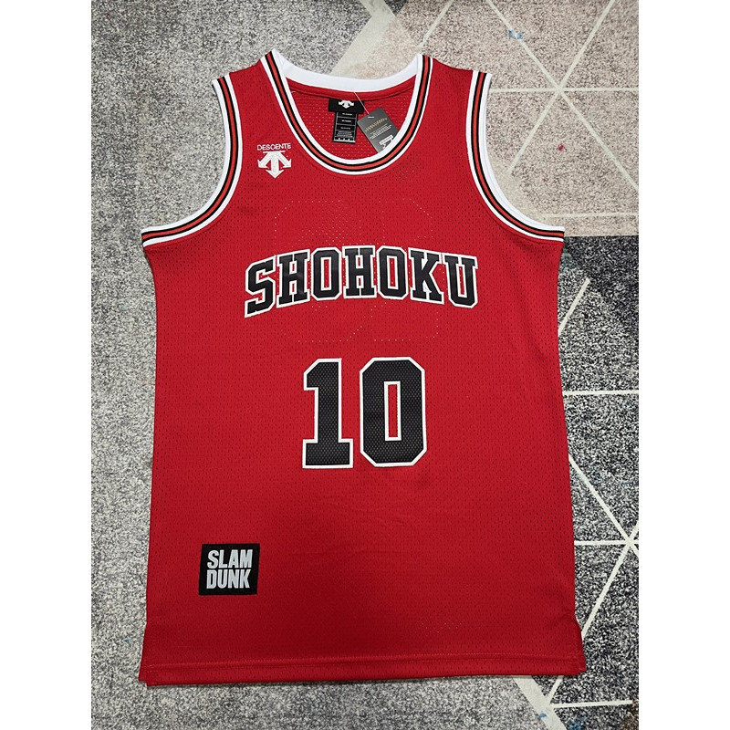 Camiseta Shohoku 10 Slam Dunk Anime Rojo Bordada