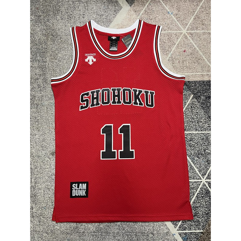Camiseta Shohoku 11 Slam Dunk Anime Rojo Bordada